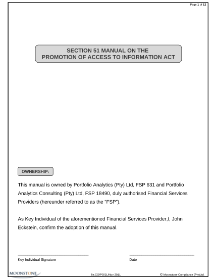433108069-page-1-of-12-section-51-manual-on-the-promotion-of-access-to-information-act-ownership-this-manual-is-owned-by-portfolio-analytics-pty-ltd-fsp-631-and-portfolio-analytics-consulting-pty-ltd-fsp-18490-duly-authorised-financial