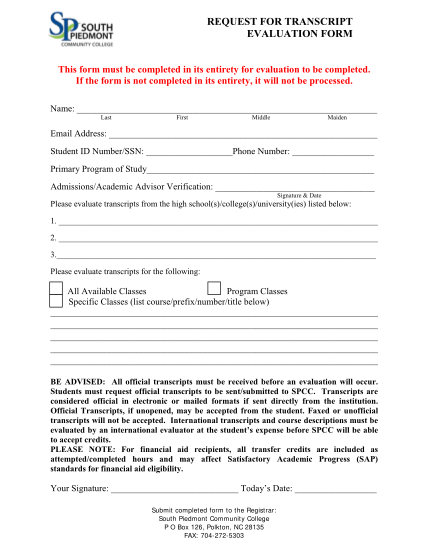 43328201-request-for-transcript-evaluation-form-south-piedmont-community-spcc