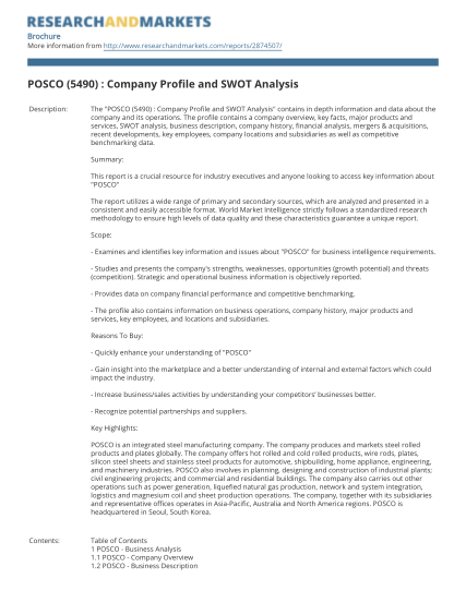 433756385-posco-b5490b-company-profile-and-swot-analysis
