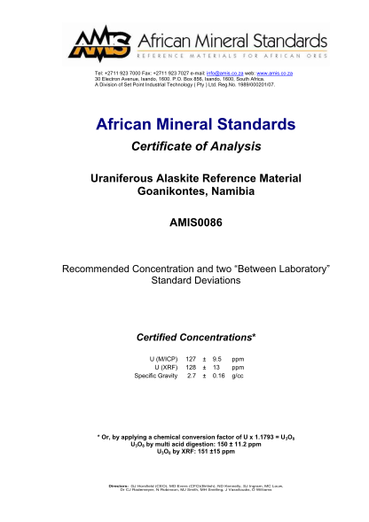 434063726-african-mineral-standards-certificate-of-analysis-uraniferous-alaskite-reference-material-goanikontes-namibia-amis0086-recommended-concentration-and-two-between-laboratory-standard-deviations-certified-concentrations-u-micp-u-xrf