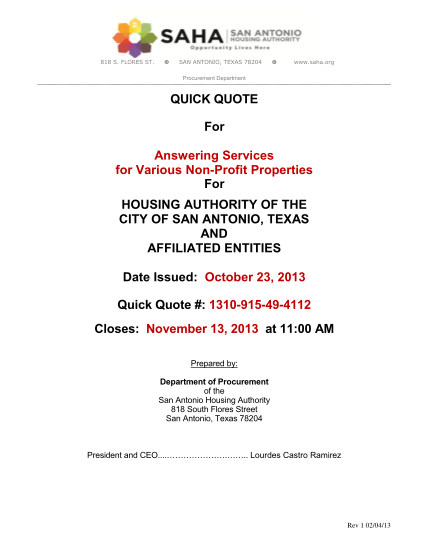 43420382-org-procurement-department-quick-quote-for-answering-services-for-various-nonprofit-properties-for-housing-authority-of-the-city-of-san-antonio-texas-and-affiliated-entities-date-issued-october-23-2013-quick-quote-1310915494112-saha