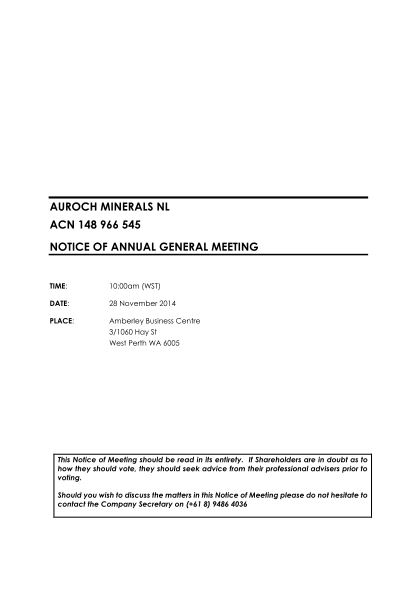 436051889-notice-of-annual-general-meeting-auroch-minerals-nl