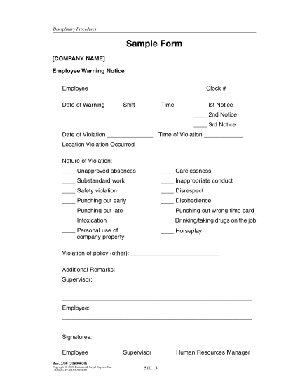 46 free printable employee warning notice form page 3 - Free to Edit ...