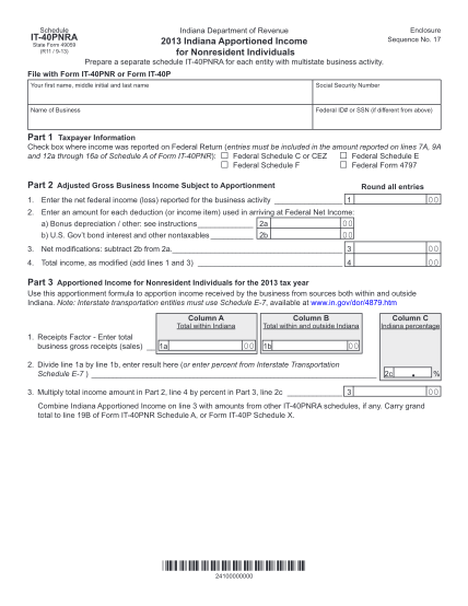 43631720-it-40pnra-indiana-apportionment-schedule-for-nonresident-individuals