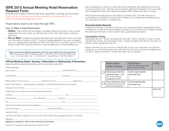 436916966-ispe-b2013b-annual-meeting-hotel-reservation-request-bformb-pharmaceuticalengineering