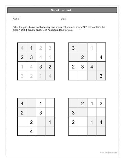 24 Printable Printable Sudoku Grids Forms and Templates - Fillable Samples  in PDF, Word to Download