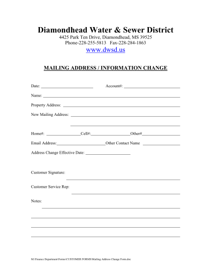 437989234-us-mailing-address-information-change-date-account-name-property-address-new-mailing-address-home-cell-email-address-other-other-contact-name-address-change-effective-date-customer-signature-customer-service-rep-notes