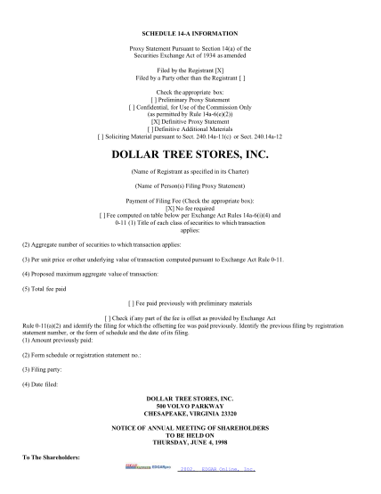 438234054-dollar-tree-stores-inc-shareholdercom