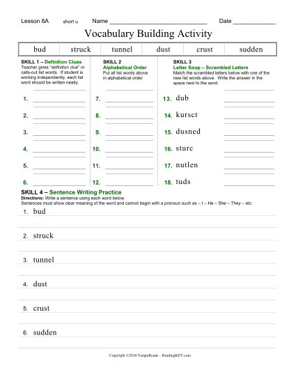 438950668-lesson-8a-name-short-u-date-vocabulary-building-activity-bud-struck-tunnel-skill-1-definition-clues-dust-crust-sudden-skill-2-alphabetical-order-skill-3-letter-soup-scrambled-letters-put-all-list-words-above-in-alphabetical-order-teac