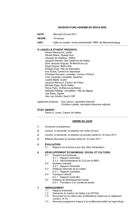 439601554-session-d-une-assemble-rgulire-date-mercredi-20-avril-2011-heure-19-heures-lieu-salle-du-conseil-centre-administratif-mrc-de-memphrmagog-laquelle-taient-prsents-grard-marinovich-prfet-grald-allaire-stukelysud-jacques-de