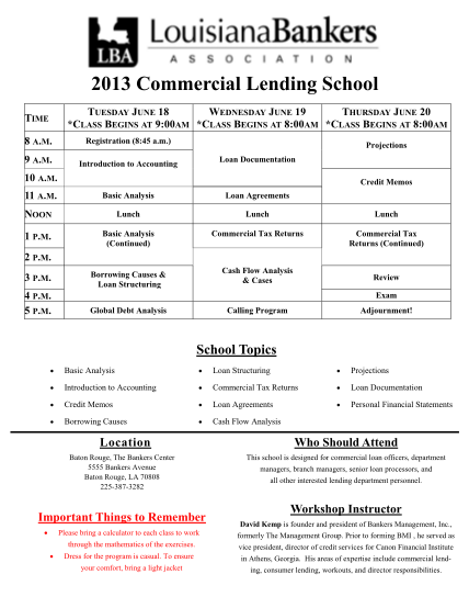 43997099-2013-commercial-lending-school-louisiana-bankers-association-lba