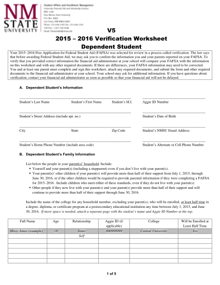 440157541-v5-2015-2016-verification-worksheet-dependent-student-your-20152016-application-for-federal-student-aid-fafsa-was-selected-for-review-in-a-process-called-verification-fa-nmsu