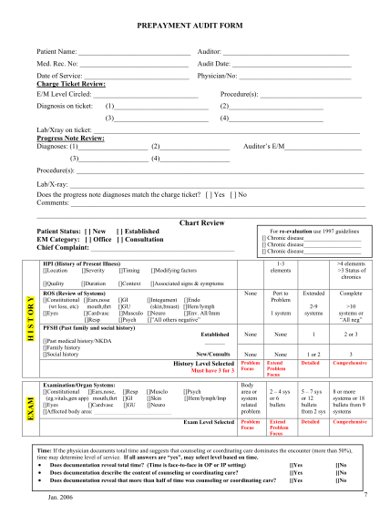 44020464-chart-review-h-i-s-t-or-y-exam-prepayment-audit-form-hcca-info