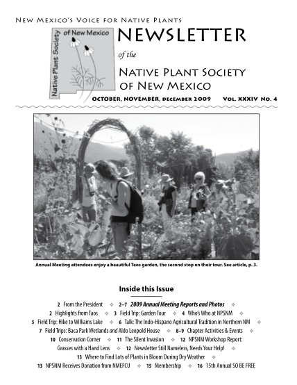 443009361-n-e-w-m-e-x-i-co-s-v-o-i-c-e-f-o-r-n-at-i-v-e-p-l-a-n-t-s-newsletter-of-the-native-plant-society-of-new-mexico-october-november-december-2009-vol-npsnm-unm