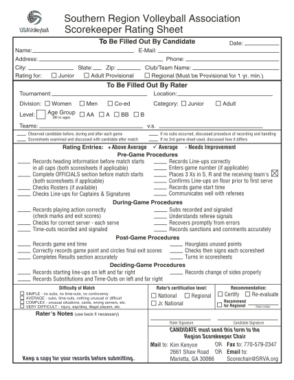 16 Usa Volleyball Score Sheet - Free To Edit, Download & Print | CocoDoc