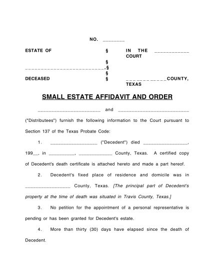 18 Small Estate Affidavit Texas Page 2 Free To Edit Download And Print Cocodoc 3957