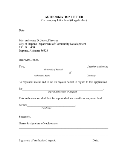 19 authorization letter sample to act on behalf - Free to Edit ...