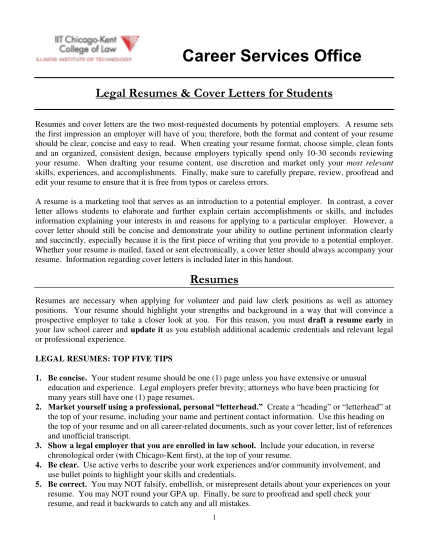44748089-student-cover-letter-and-resume-guide-chicago-kent-college-of-kentlaw-iit