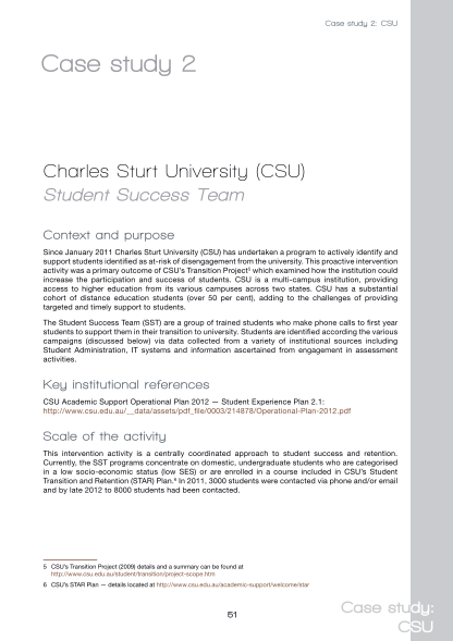449229715-case-study-2-csu-case-study-2-charles-sturt-university-csu-student-success-team-context-and-purpose-since-january-2011-charles-sturt-university-csu-has-undertaken-a-program-to-actively-identify-and-support-students-identified-as-atris