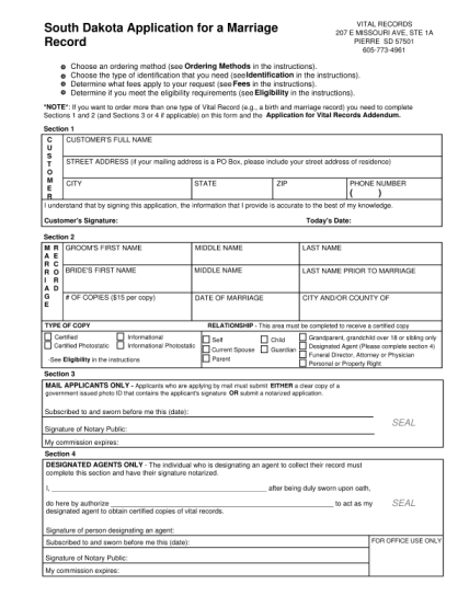 44991-fillable-printable-marriage-application-south-dakota-form-doh-sd