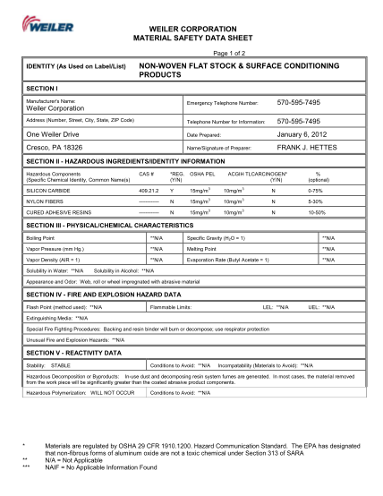 449980540-weiler-corporation-material-safety-data-sheet-page-1-of-2-identity-as-used-on-labellist-nonwoven-flat-stock-ampamp
