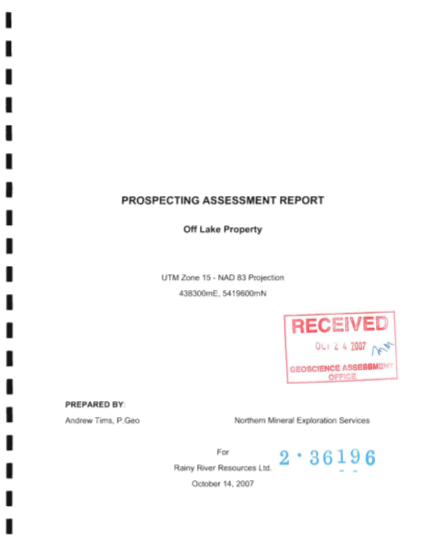 45047794-prosp-assmnt-rpt-off-lk-prop-assaying-and-analyses-prospecting-by-licence-holder-150-per-day-geologyontario-mndmf-gov-on