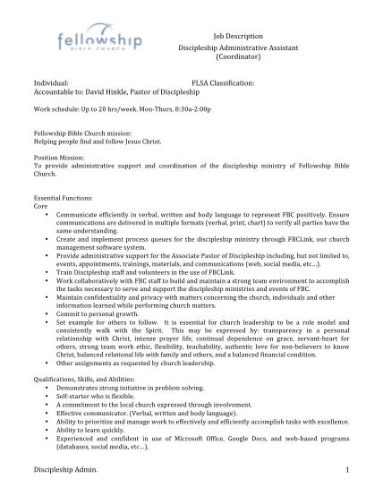 84 example of job description and job specification page 3 - Free to ...