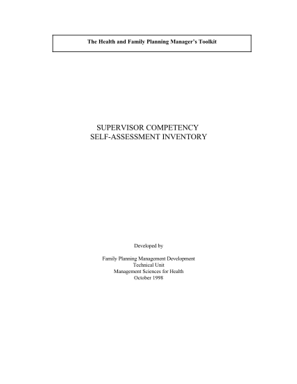 45158205-supervisor-competence-self-assessment-inventory-k4health-k4health