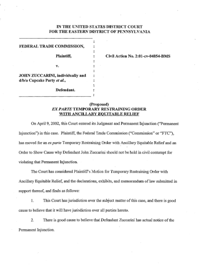 451605121-zuccarini-ex-parte-temporary-restraining-order-with-ancillary-equitable-relief-ftc