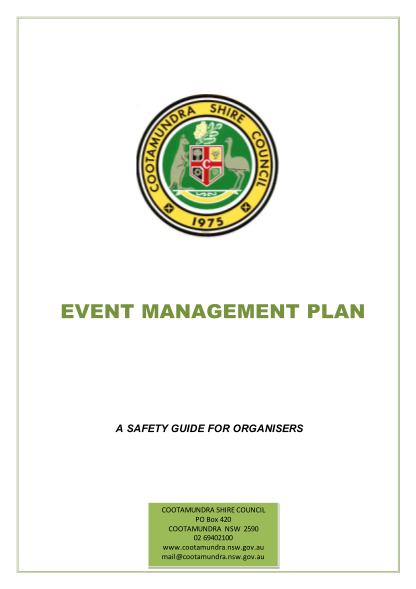 451834576-event-management-plan-a-safety-guide-for-organisers-cootamundra-shire-council-po-box-420-cootamundra-nsw-2590-02-69402100-www-cootamundra-nsw-gov
