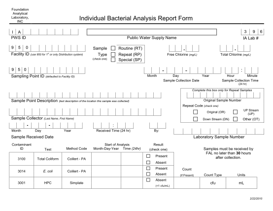 452189171-individual-bacterial-analysis-report-form-inc
