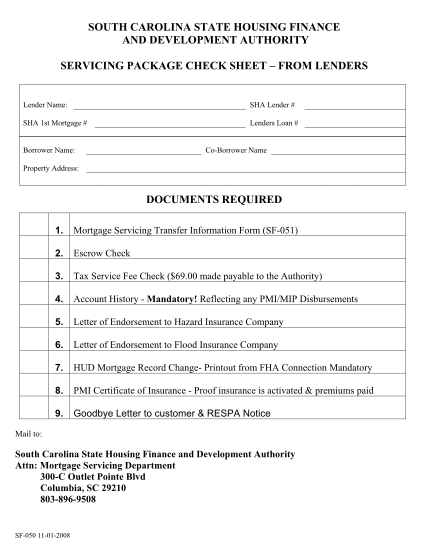 45306794-form-sf-050-delivery-for-servicing-check-sheet-11-1-08doc