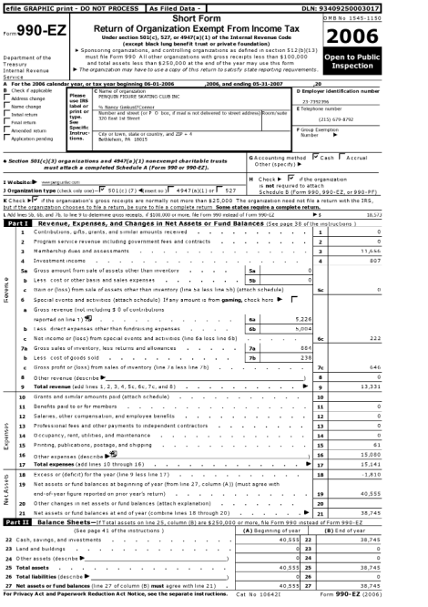 454213684-l-efile-graphic-p-rint-do-not-process-form-990ez-department-of-the-treasury-internal-revenue-service-as-filed-data-dln-93409250003017-short-form-return-of-organization-exempt-from-income-tax-for-t-he-2006-calendar-year-or-tax-year