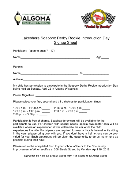 454359343-lakeshore-soapbox-derby-rookie-introduction-day-signup-sheet-algomamainstreet