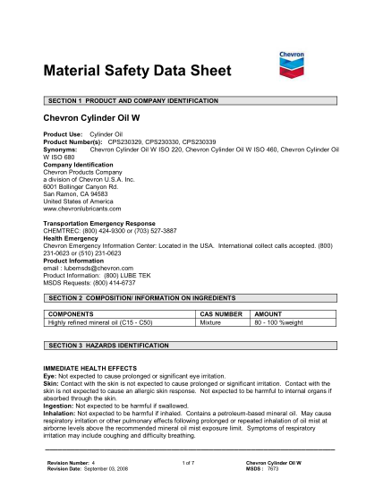 454944650-material-safety-data-sheet-section-1-product-and-company-identification-chevron-cylinder-oil-w-product-use-cylinder-oil-product-numbers-cps230329-cps230330-cps230339-synonyms-chevron-cylinder-oil-w-iso-220-chevron-cylinder-oil-w-iso