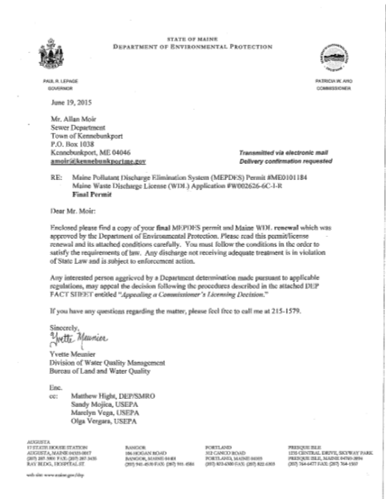 455201510-town-of-kennebunkport-me0101184-final-permit-this-npdes-water-permit-was-issued-by-the-me-dep-for-town-of-kennebunkport-kennebunkport-me