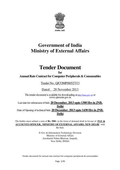 45624059-tender-document-the-ministry-of-external-affairs-mea-gov