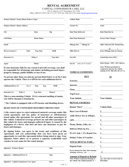 120 Car Rental Agreement Page 8 Free To Edit Download Print CocoDoc