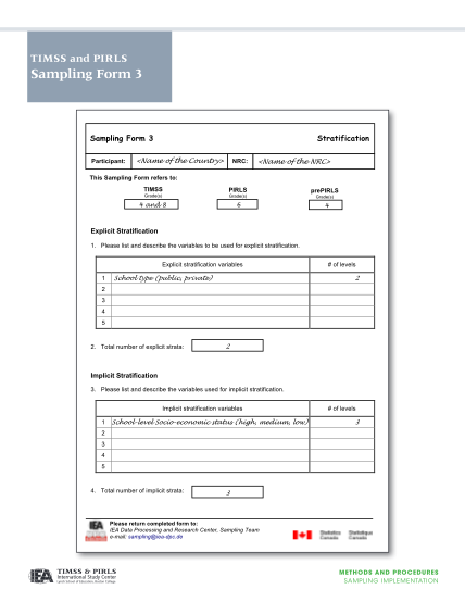 45812945-timss-and-pirls-sampling-form-3-sampling-form-3-participant-stratification-nrc-this-sampling-form-refers-to-timss-pirls-4-and-8-6-grades-grades-prepirls-grades-4-explicit-stratification-1-timssandpirls-bc