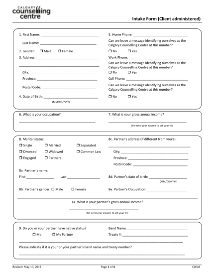 17 client intake form counselling - Free to Edit, Download & Print ...