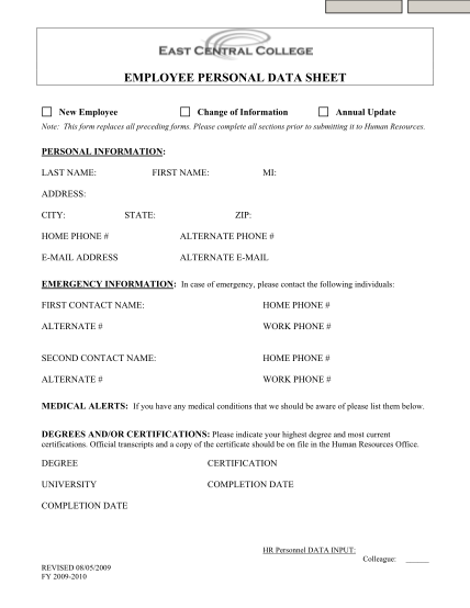 46070129-personal-data-sheet-east-central-college-eastcentral