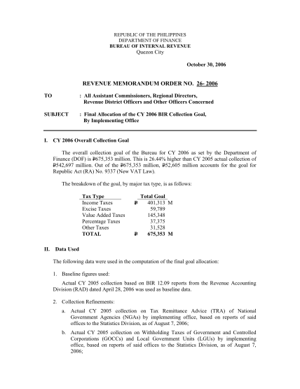 461528211-revenue-memorandum-order-no-26-2006-bureau-of-internal-bb-ftp-bir-gov