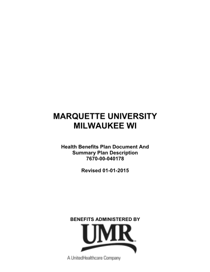 461930840-marquette-university-milwaukee-wi-health-benefits-plan-document-and-summary-plan-description-767000040178-revised-01012015-benefits-administered-by-table-of-contents-introduction-mu