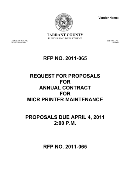 46212768-2011-065-request-for-proposals-for-annual-contract-for-micr-printer-maintenance-proposals-due-april-4-2011-200-p-co-tarrant-tx