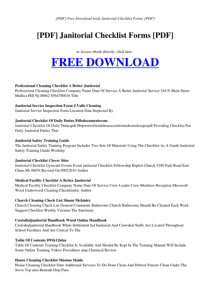 462174096-pdf-janitorial-checklist-forms-pdf-bintaraesyes-bintara-esy