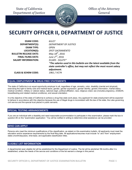 462484007-department-of-justice-security-officer-ii-examination-bulletin-security-officer-ii-examination-bulletin-oag-ca