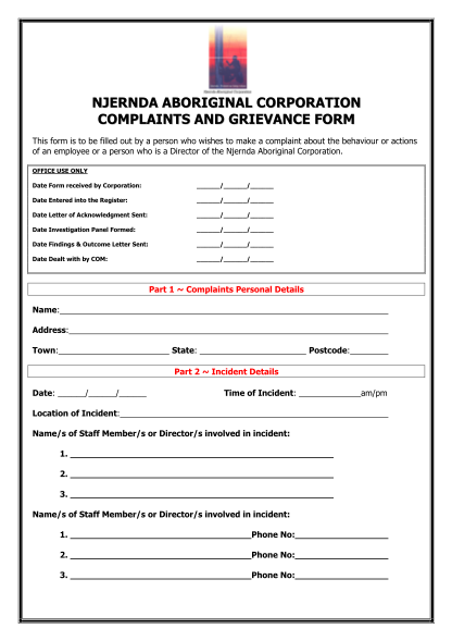 463848660-bnjerndab-aboriginal-corporation-complaints-and-grievance-form