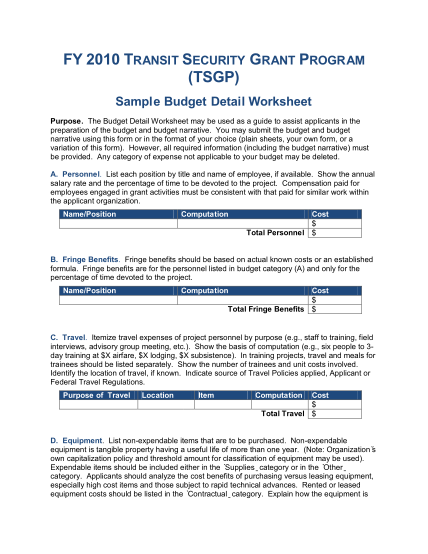 46512-fy10_tsgp_sampl-e_budget_detail-_worksheet-pdf--fema-fema-federal-emergency-management-agency-forms-and-applications-fema