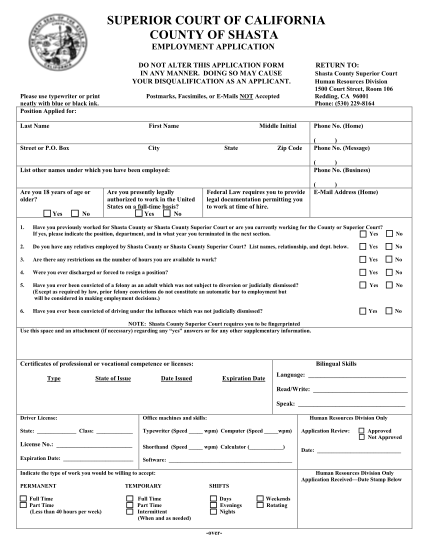 46583379-superior-court-of-california-county-of-shasta-employment-application-do-not-alter-this-application-form-in-any-manner