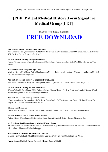PDF Dental Anamnesis Form: free download available